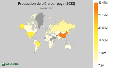 Production de bière par pays (2023) Thumbnail
