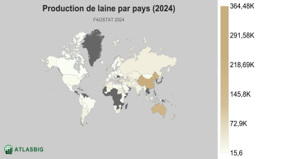 Production de laine par pays (2024) Thumbnail