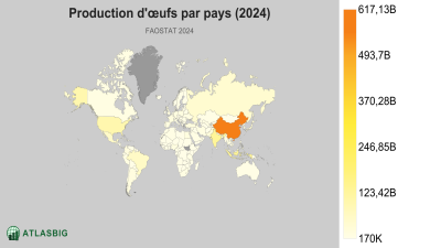 Production d'œufs par pays (2024) Thumbnail