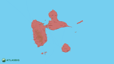 Carte de la Guadeloupe Thumbnail