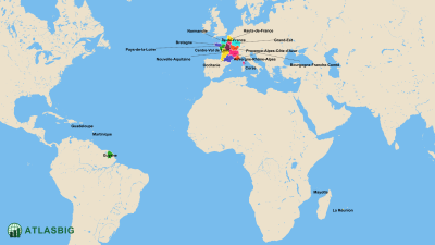 Carte des Régions de France Thumbnail