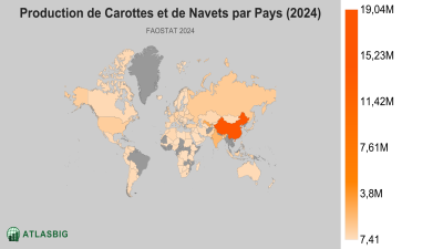 Production de Carottes et de Navets par Pays (2024) Thumbnail