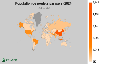 Population de poulets par pays (2024) Thumbnail